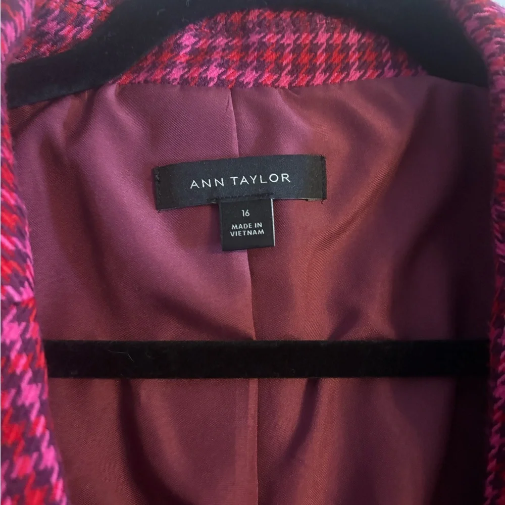 Ann Taylor The Greenwich Blazer In Houndstooth size 16 - Picture 4 of 4